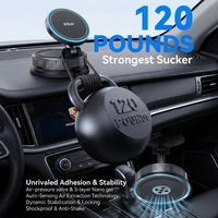 Support de chargeur sans fil pour tableau de bord 25W avec ventouse à vide 360° °   Support de charge magnétique sans fil pour voiture, pivotant pour tous les smartphones