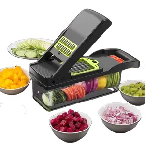 15pcs-bộ trái cây và rau slicing máy với nhiều slicing lưỡi và container tay bảo vệ rau Chopper