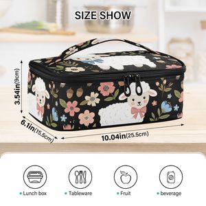 Bolsa Térmica para Almuerzo con Amplia Abertura, Bolsa Refrigerante Resistente con Bolsillo Interior de Malla con Cierre, Bolsa Reutilizable Fácil de Limpiar - Product Image 3