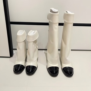 Fashion Leather Over-the-<b>Knee</b> Boots Round Toe <b>High</b> Stiletto <b>High</b> Heel Long Boots Designer Women Shoes Flat Heel <b>Knee</b>-<b>High</b> Boots - Product Image 3
