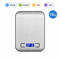 Balance électronique numérique de cuisine en acier inoxydable, 10 kg, précision 1g, avec fonction tare, panneau carré fin, pour la préparation alimentaire, fournisseur