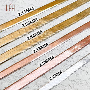 Produttore 18k gioielli in oro a spina di pesce catena catena di serpente giallo rosa oro vero gioielli 18k con certificato - Product Image 2