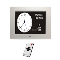 Pros Jam Alarm Kalender Digital 8 Inci, Jam Pengobatan Remote Control Besar Tanpa Peran Tanggal Gangguan Penglihatan Hari untuk Orang Tua