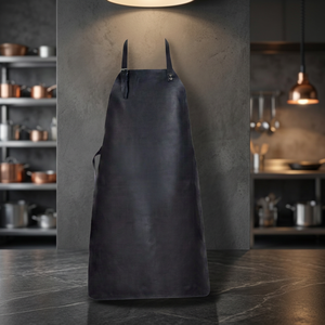 <b>Leather</b> Bib <b>Apron</b> Classic Style Durable Without Pockets For Cooking Daily Use - Product Image 4