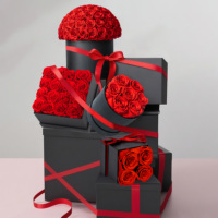 Rose Naturelle Préservée en Gros pour Cadeaux de Fête des Mères Fleur Éternelle Naturelle Infini Roses Éternelles Boîte Cadeau de 99 Roses