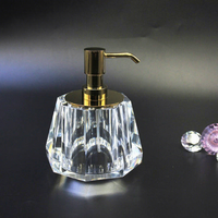 Distributeur de savon liquide artisanal en verre cristal transparent style féerique pour hôtel, maison, salle de bain – Cadeau haut de gamme fait main