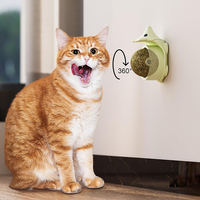 Juguete para gatos: Cepillo de pared con forma de erizo y hierba gatera en el interior para que los gatos lamen, rascadores faciales y auto-estimuladores