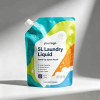 Pochettes souples personnalisées de 5 L pour lessive avec bec verseur, sacs doypack à bec, emballage de recharge liquide, fabricant OEM ODM