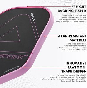 Ruban de protection de pagaie Pickleball-Garde de bord de tête de pagaie-Bande de protection de bord de raquette-S'adapte parfaitement au bord incurvé sans froissement - Product Image 2