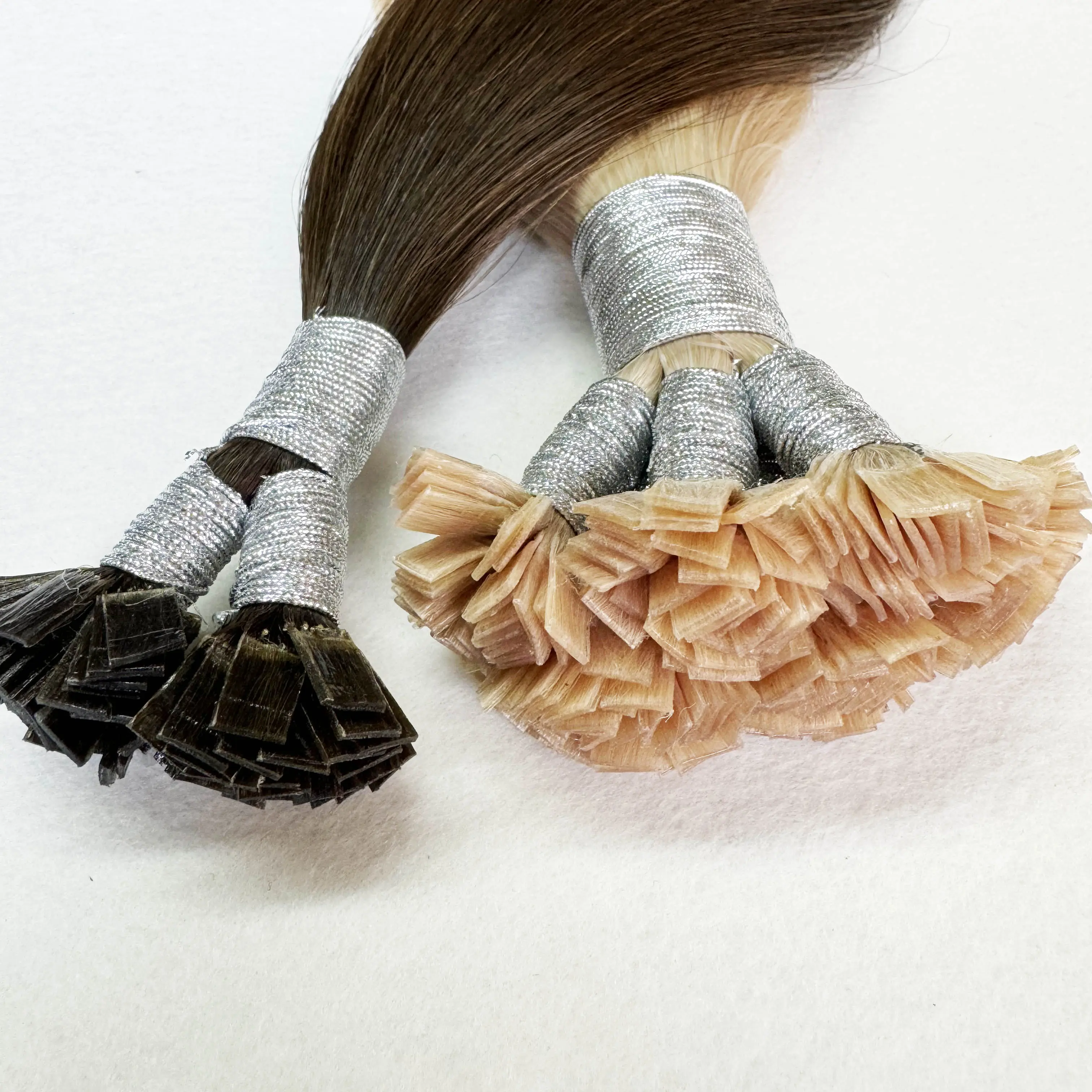 Tốt bán tóc Trinh Nữ Đen hairextensions tip phẳng hạn chế sóng tự nhiên tẩy trắng hairextensions tip phẳng