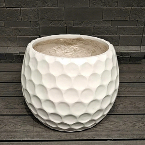 Pots de fleurs élégants en argile fibreuse blanche, écologiques, de style européen, avec trou de drainage pour le sol, centre commercial, extérieur - Product Image 1