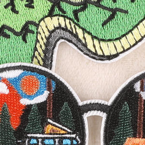 Étiquette brodée à la main DIY pour ordinateur, série camping, en tissu polyester, badge, accessoires pour lunettes, patch - Product Image 3