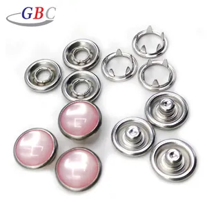 High quality stainless steel pearl prong snap button for baby clothing