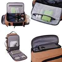 Sac à dos de voyage unisexe Oxford personnalisé avec logo géométrique, léger, durable, imperméable, grande capacité, séparation humide/sec, sac de sport
