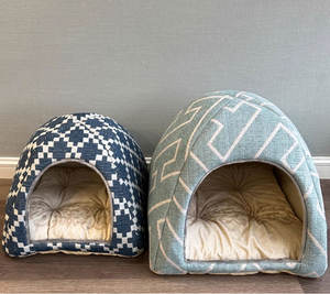 Warme Chenille-Plüsch Katzenhöhle mit Gepolstertem Kissen, Hunde- und Katzenzelthaus, Bett für Kleine Haustiere für den Innenbereich - Product Image 1