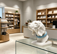 Tête de mannequin en fibre de verre Lavinia pour chien et chat, sculpture moderne à poser sur table, statue pour animalerie et décoration intérieure, pose debout