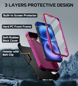 Vente en gros étui robuste pour téléphone portable étui de béquille Defender <span class=keywords><strong>Armor</strong></span> Cover pour <span class=keywords><strong>Iphone</strong></span> 16/15/14/<span class=keywords><strong>13</strong></span>/12/11 avec clip de ceinture - Product Image 2