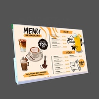 Menu alimentaire, publicité, table, écran numérique LED, boîte lumineuse pour menu, magasin de détail, restaurants, écran de menu numérique