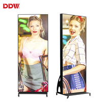 Écran LED portable intelligent P2.5 pour publicité numérique, affichage mobile extérieur sur pied, affiche publicitaire SDK pour magasins de détail et centres commerciaux