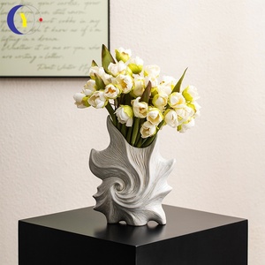 Vase en céramique blanche avec boîte cadeau pour arrangement floral hydroponique dans le salon, ornement parfait - Product Image 4