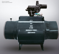Vanne à boisseau sphérique forgée à montage sur trunnion, classe 150-2500, RF BW RTJ, en acier au carbone et inoxydable, siège en PTFE, levier à vis sans fin, DN50-DN1600