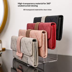 แท่นวางอะคริลิคทรงสี่เหลี่ยมคางหมูสำหรับโชว์กระเป๋าสตางค์ โทรศัพท์มือถือ และแว่นตา เหมาะสำหรับร้านค้า พร้อมที่เก็บของแบบพกพา ดีไซน์สวยงาม - Product Image 3