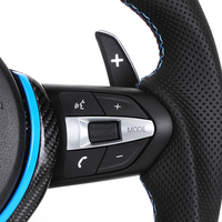 Volant en cuir semi-cuir et fibre de carbone avec boutons bleus M1 M2 pour BMW F10 F20 F21 F30 M3 F80 M4 F82 M2 F87 X5 E70 E71 E90 E92