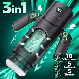 เครื่องช่วยสำเร็จความใคร่ชาย 3 in 1 พร้อมฟังก์ชั่นกระแทก 5 แบบ ดูด และสั่น 10 แบบ เครื่องช่วยสำเร็จความใคร่แบบอมสำหรับผู้ชาย - Product Image 5