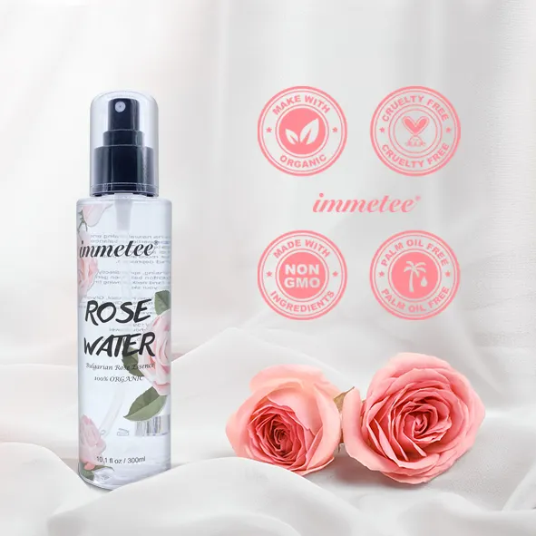 Private Label Rose Water Spray Organic Rose Extract Hydrating Moisturizing Facial Mist Rose Water