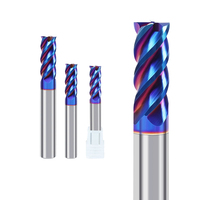 Fraise professionnelle à 4 cannelures en carbure monobloc HRC 65 à fond carré plat pour CNC, outil de coupe de métal