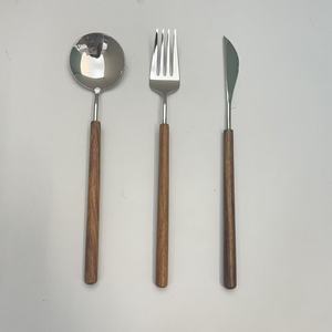 Japanese Style Rosewood Handle Cutlery Set 304 Stainless Steel <b>Knife</b> Fork Spoon Retro Solid Wood Three Piece Household Set - Product Image 5