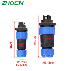 Zhocn Solderless Square Connector LD20_28 4 Pin Male Female Plug Socket IP68 Waterproof For Industrial Use - Product Image 1