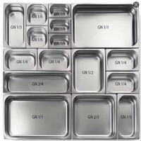 Vente en gros en acier inoxydable 2/3 GN Pan forme carrée récipient alimentaire plateau de service pour hôtels restaurants restauration-usage commercial