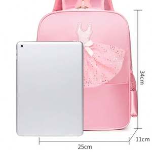 กระเป๋าเป้สะพายหลังสำหรับเด็กนักเรียนหญิงจุได้เยอะกระเป๋าสีชมพูแฟชั่นสำหรับฝึกบัลเล่ต์ - Product Image 6