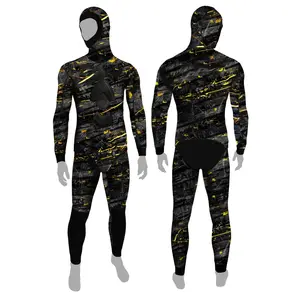 Neoprene con cappuccio Smoothskin pesca subacquea 4 5 7 Mm muta da uomo in Neoprene Swim Diving Surf due pezzi muta Yamamoto personalizzata