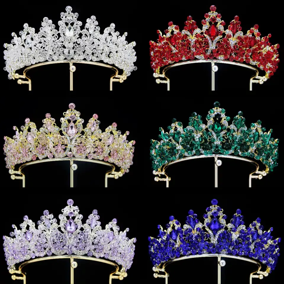 Wholesale Crowns And Gold Crystal Pageant Girl Copper Bridal Luxury Crowns And Tiaras De Cabelo Infantil