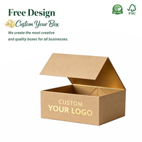 Boîte d'emballage en papier pliable avec poignée, doublure en éponge, finition mate, emballage écologique de marque