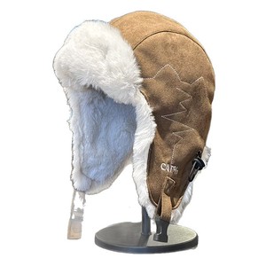 Chapeau Lei Feng pour femme, chaud, coupe-vent, avec protège-oreilles en fourrure, couleur unie, logo imprimé, élégant, pour les trajets quotidiens - Product Image 5