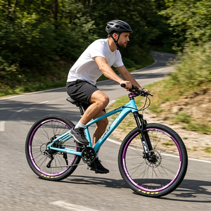 Bicicleta de Montaña MTB con Engranajes Cómoda 7 Velocidades Freno de Disco Hidráulico 26/24 Pulgadas Cuadro de Aleación de Acero y Aluminio Delantero - Product Image 5