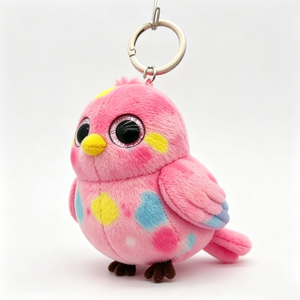 Customized Mini bird plush bag charm,Soft bird plush toy keychain, Plush bird keychain, <b>Cute</b> bird stuffed animal keyring - Product Image 4