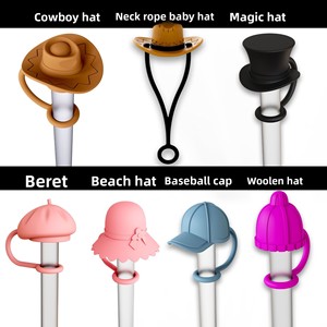 Pajitas de silicona biodegradables de 610 mm compatibles con sombreros vaqueros adornados con diamantes y pompones de rosas, ideales para bebidas mágicas. - Product Image 5