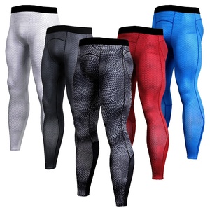 Mallas <span class=keywords><strong>de</strong></span> compresión planas para hombre, medias largas <span class=keywords><strong>de</strong></span> compresión, pantalones <span class=keywords><strong>de</strong></span> compresión, 4 agujas, licra, poliéster personalizado - Product Image 1