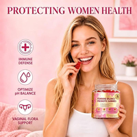 Gummies Probiotiques Véganes Sans Sucre pour Femmes, Canneberge, Soutien de l'Équilibre Intestinal et Féminin