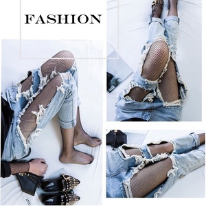 Transparent Sexy femmes chaussettes mince résille collants Club fête Net trous noir collants petit/moyen/grand <span class=keywords><strong>maille</strong></span> cuisse haute bas - Product Image 5