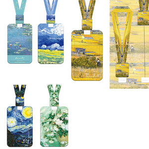 In-stock flower retractable buckle lanyard, night sky starry sky student card <b>holder</b>, work <b>ID</b> card protector, meal card, water - Product Image 1