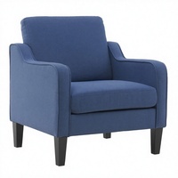 Canapé de détente et fauteuil de loisirs modernes en velours bleu de luxe, durables, pour balcon, salon et bureau
