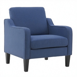 Sofá Individual de Lujo Azul Moderno de Terciopelo Duradero para Dormitorio, Comedor, Hotel, Balcón, Sala de Estar, Oficina en Casa, Sillón Relajante - Product Image 3