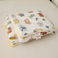 Couette d'été moderne en coton lavable et solide avec rembourrage en fibres de soja, ensemble de literie fin 4 pièces pour usage domestique