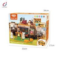 Jouets Maison de Poupées Chengji Koala Diary Town House, Bus Scolaire Déformable, Jouet Créatif de Shantou, Cadeau, Kit de Maison de Poupées Miniature