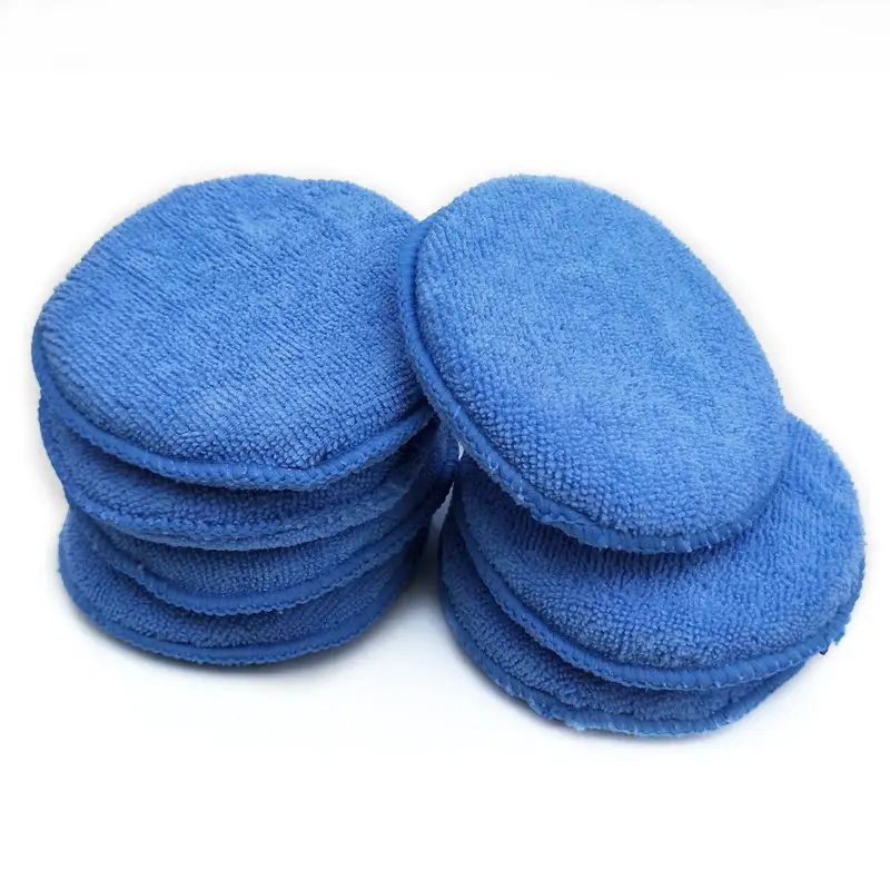 Esponja de cera para cuidados com o carro, produto de cera espuma azul com aplicador de cera de bolso para carros
